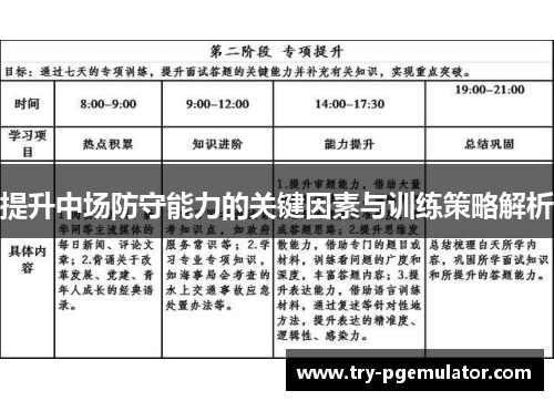 提升中场防守能力的关键因素与训练策略解析