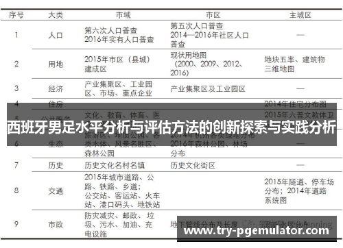 西班牙男足水平分析与评估方法的创新探索与实践分析